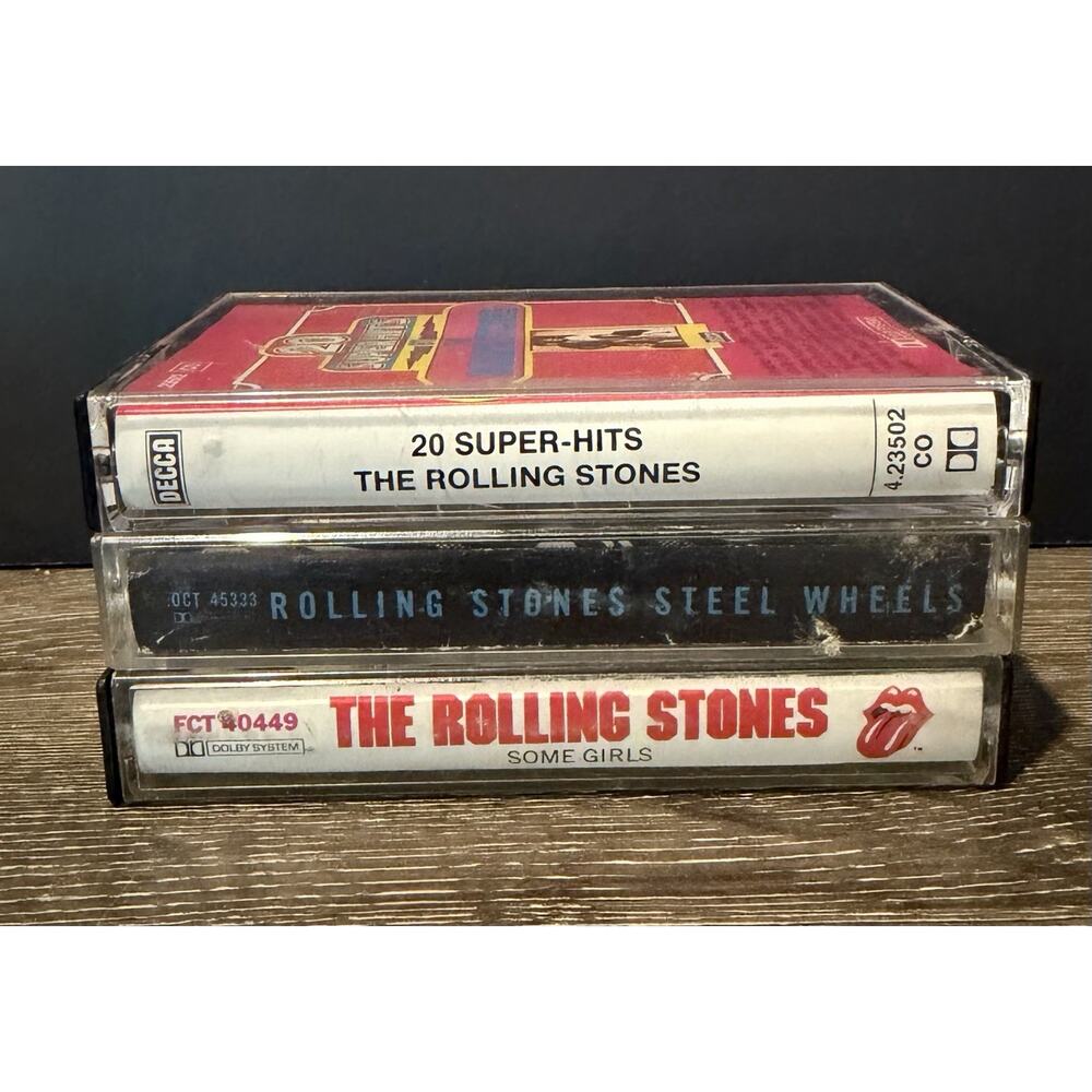 Vintage Rolling Stones Cassette Tape Lot Some Girls, Steel Wheels, 20 Super Hits
